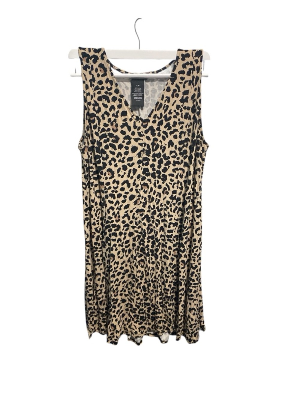 Premise Black and Tan Leopard-Print Sleeveless Dress